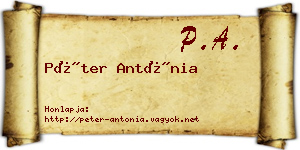 Péter Antónia névjegykártya