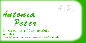antonia peter business card